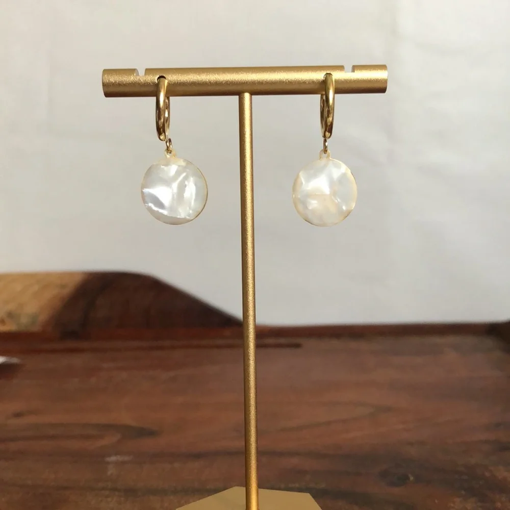 New gold-plated titanium steel four-leaf clover drop earrings women’s jewelry
